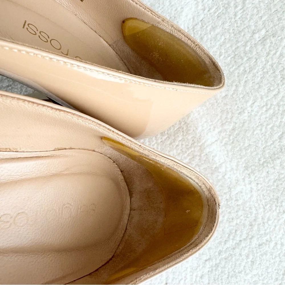 Sergio Rossi Mid-Heel Patent Calfskin Pump Blush 34.5 - Picture 13 of 15